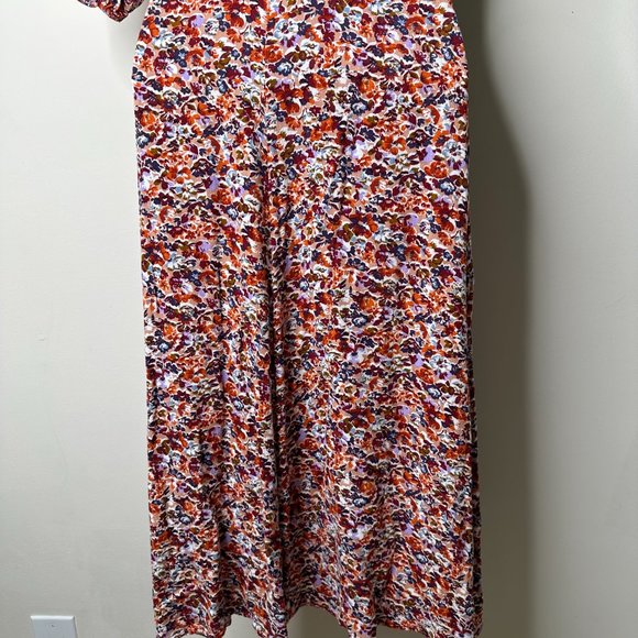 American Eagle Multicolor Floral One Shoulder Belted Midi Dress XS - Picture 9 of 10